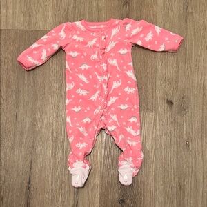 Carter's Pink Dinosaur Footed One Piece
